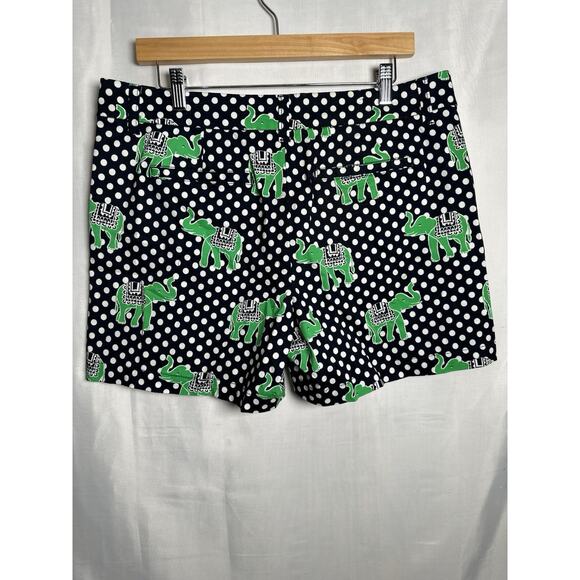 Crown & Ivy Polka Dot Elephant Shorts Womens sz 12 All over Graphic Coastal - Picture 5 of 7